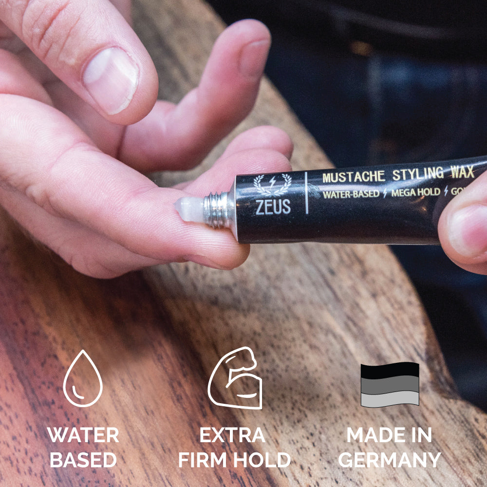 Zeus Mustache Styling Wax, Mega Hold, 10 ml Royal Shave