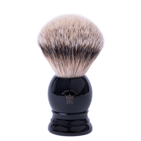 Royal Shave PB9 Silvertip Badger Shaving Brush, Black