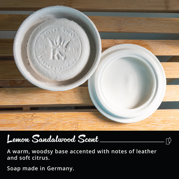 Royal Shave Shaving Soap with Ceramic Bowl and Lid, Lemon Sandalwood