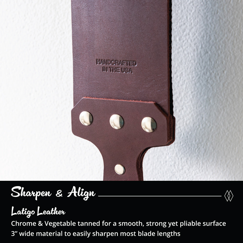 Razor Strop - Barber's Latigo Leather Straight Razor Strop. Dual Strap that  will be a Great Addition for Any Straight Razor. PREMIUM LEATHER Strop for