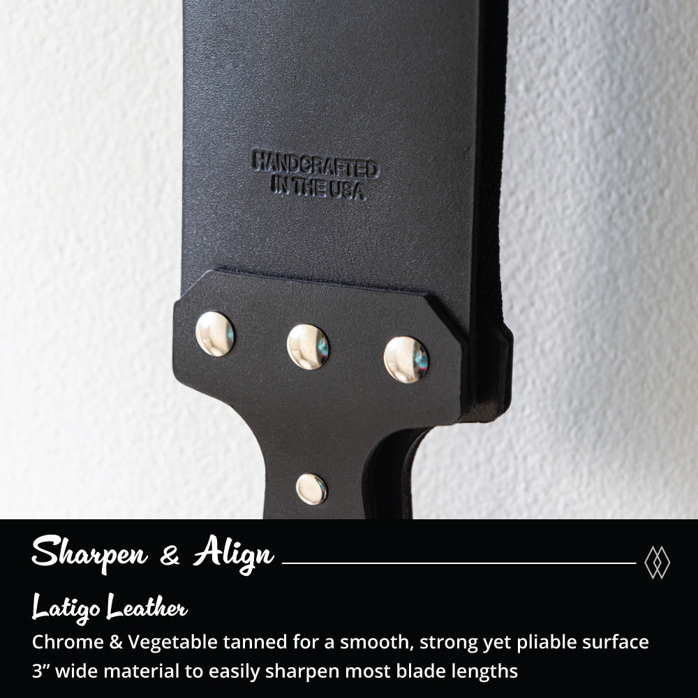 Latigo Black Leather Straight Razor Strop
