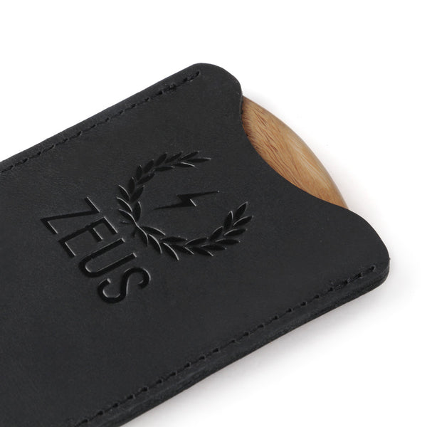 Zeus Sandalwood Beard Comb with Leather Sheath - S31