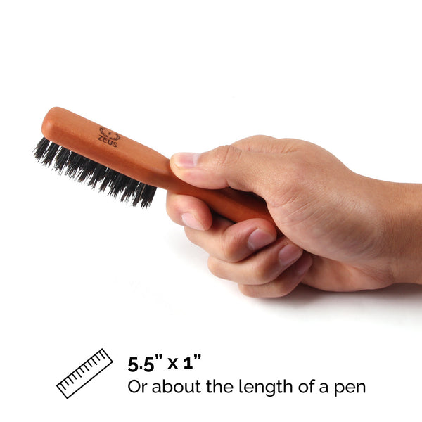 Zeus Handled Mustache & Beard Brush, 100% Boar Bristle, Firm - J91