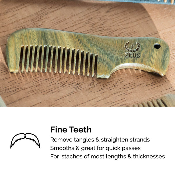 Zeus Sandalwood Mustache Comb - B31