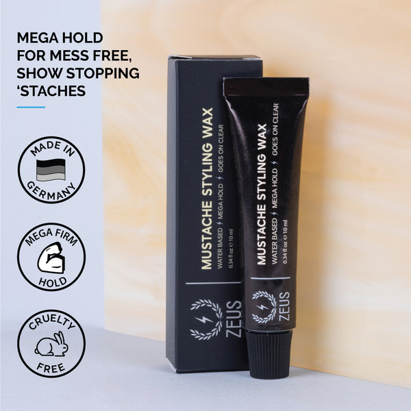 Zeus Mustache Styling Wax, Mega Hold, 10 ml