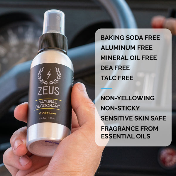 Zeus Natural Deodorant Spray, 3.4 fl oz