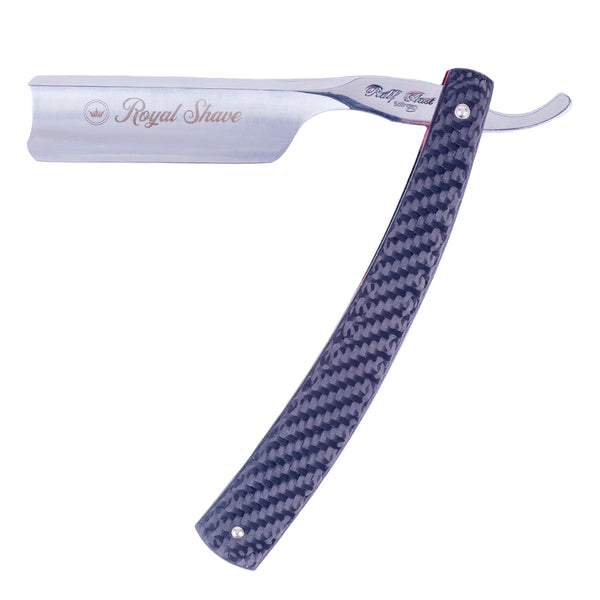 Royal Shave 6/8" Full Hollow Spanish Point Carbon Steel Straight Razor- Carbon Fiber