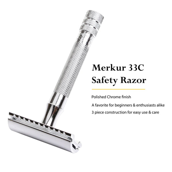 Royal Shave Essential Classic Wet Shave Set with Merkur 33C Safety Razor
