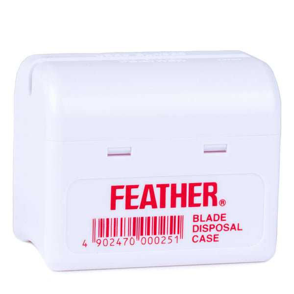 Feather Razor Blade Safe Disposal Case, White