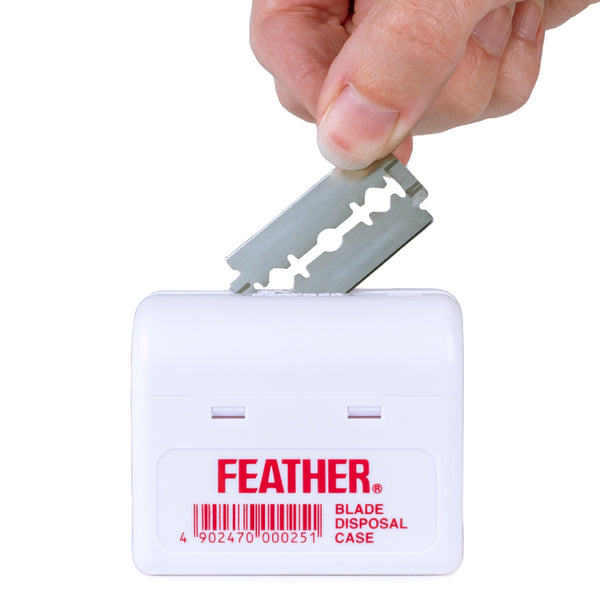 Feather Razor Blade Safe Disposal Case, White