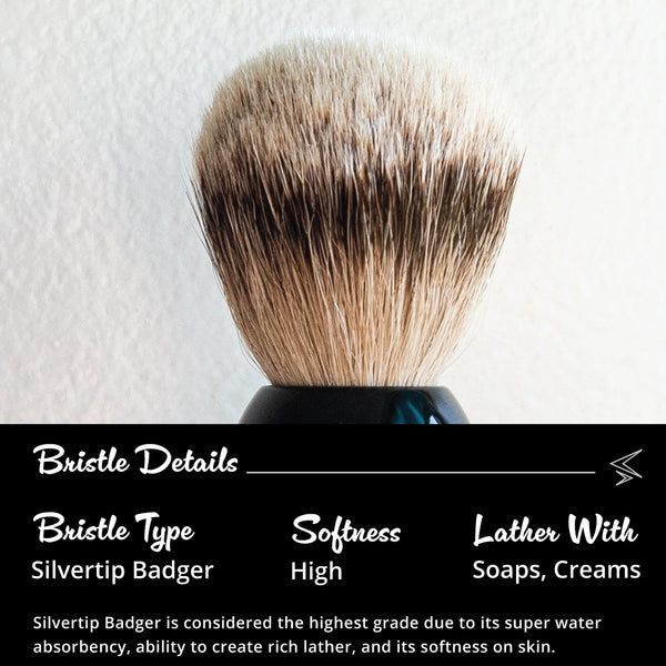 Royal Shave PB9 Silvertip Badger Shaving Brush, Black