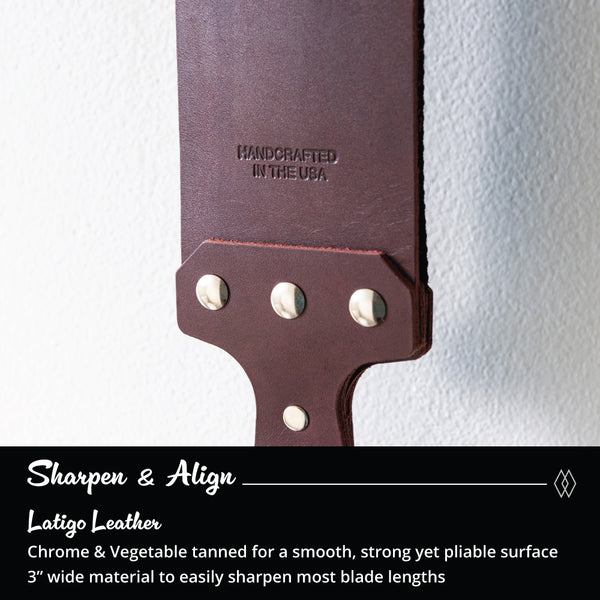 Royal Shave Red Latigo Leather Strop with Handle, 3"