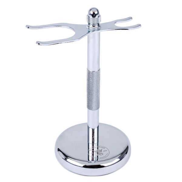 Royal Shave Safety Razor and Brush Stand, Polished Chrome