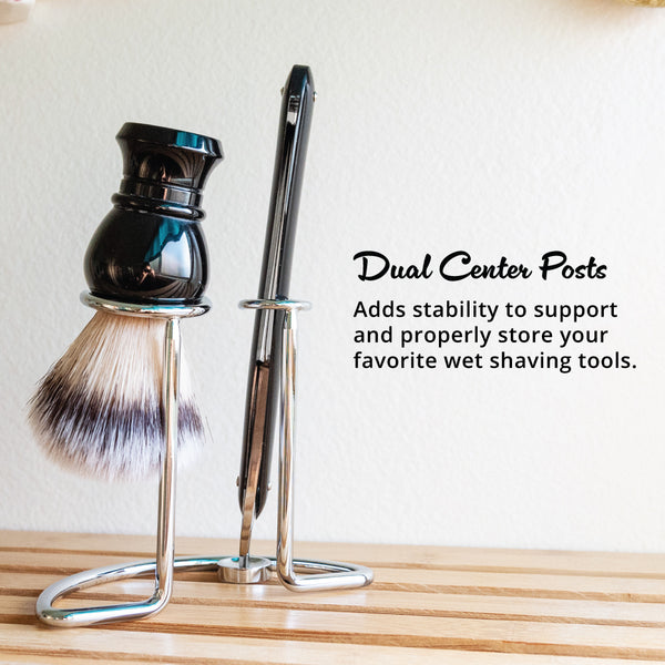 Royal Shave Straight Razor and Brush Stand