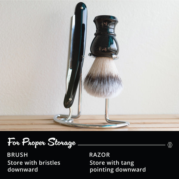 Royal Shave Straight Razor and Brush Stand