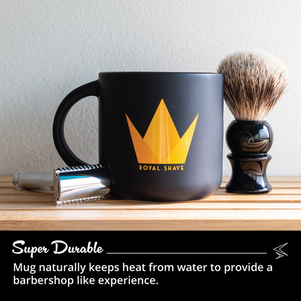 Royal Shave Black Origami Ceramic Shaving Mug, Limited Edition