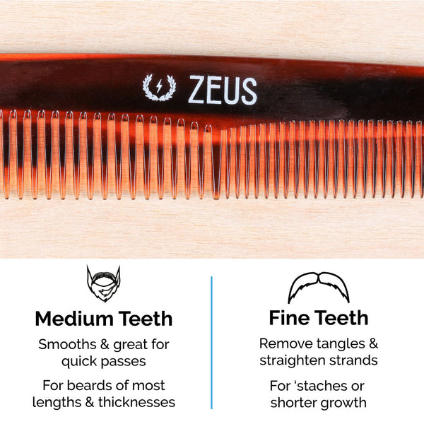 Zeus Handmade Saw-Cut Beard Comb