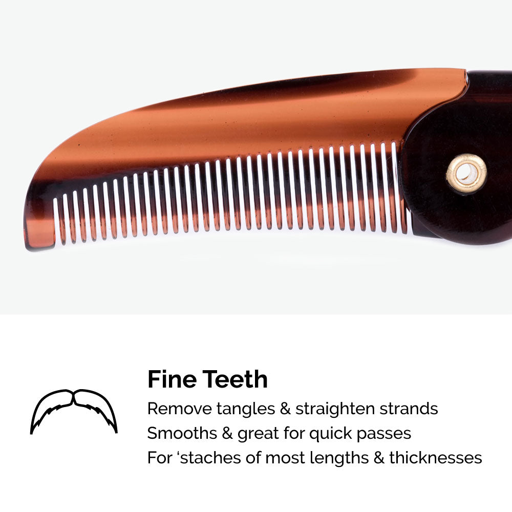 Zeus Folding Mustache Comb | Royal Shave